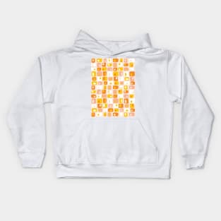 Funky Squares Retro Pattern Pink, Orange, Yellow Kids Hoodie